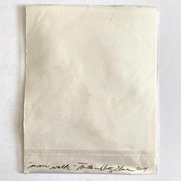 Moon Walk - Original Art Oil Painting Collage Cold Wax Colorful Texture 10.2x8in - Picture 8 of 9